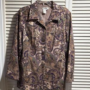 Coldwater Creek Paisley Blazer - Purple and Tan